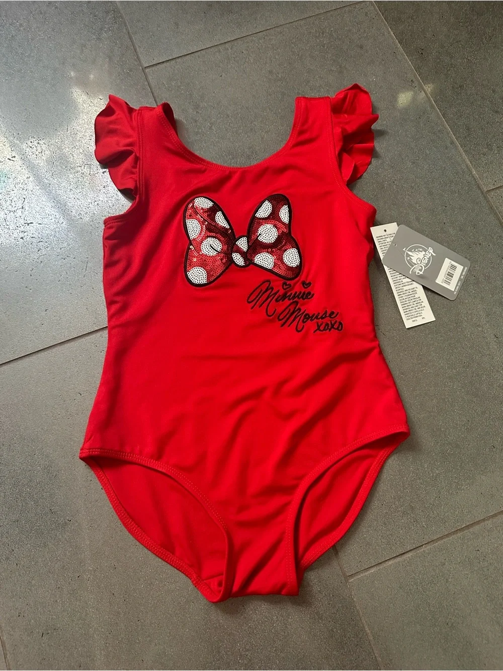 Disney New 7/8 Minnie Mouse Leotard and Tutu Set Girls – Red